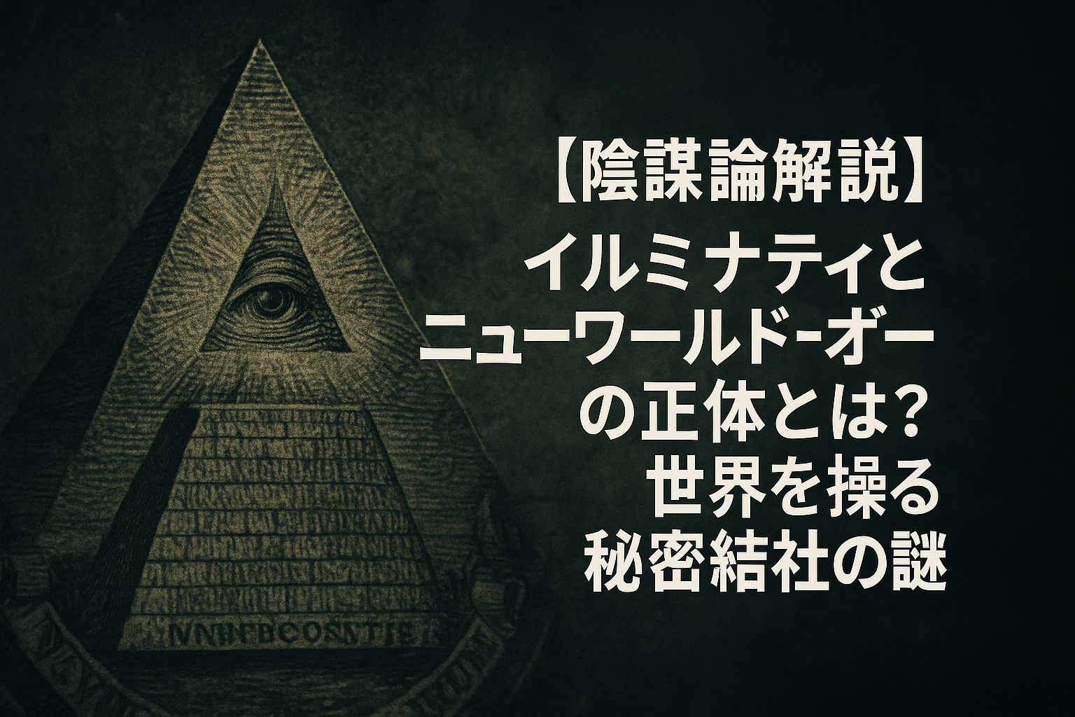 【陰謀論解説】イルミナティとニューワールドオーダーの正体とは?世界を操る秘密結社の謎