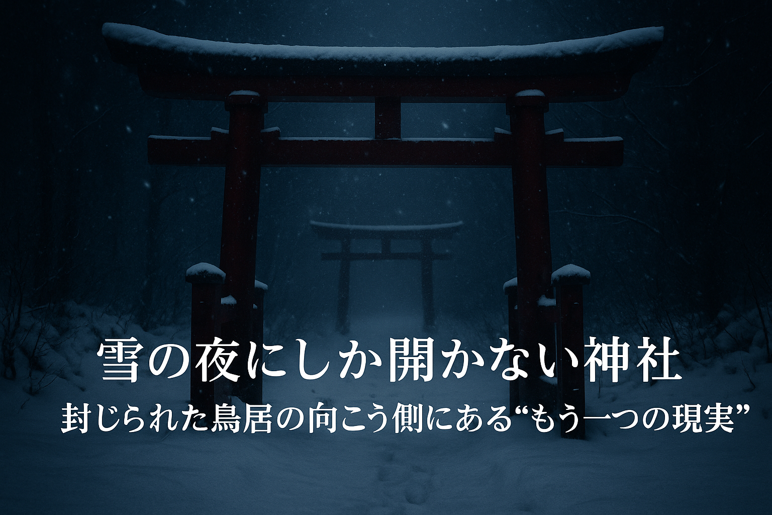雪の夜にしか開かない神社。封じられた鳥居の向こう側にあるもう一つの現実