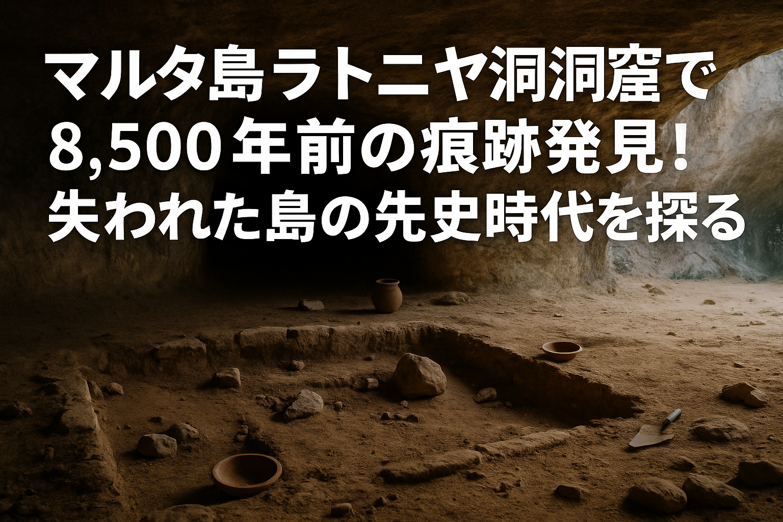 マルタ島ラトニヤ洞窟で8,500年前の痕跡発見!失われた島の先史時代を探る